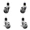 Service Caster 3'' Gray Poly Wheel Swivel 1-7/8'' Expanding Stem Caster Set 2 Brakes, 4PK SCC-EX20S314-PPUB-2-TLB-2-178 - alternate 1